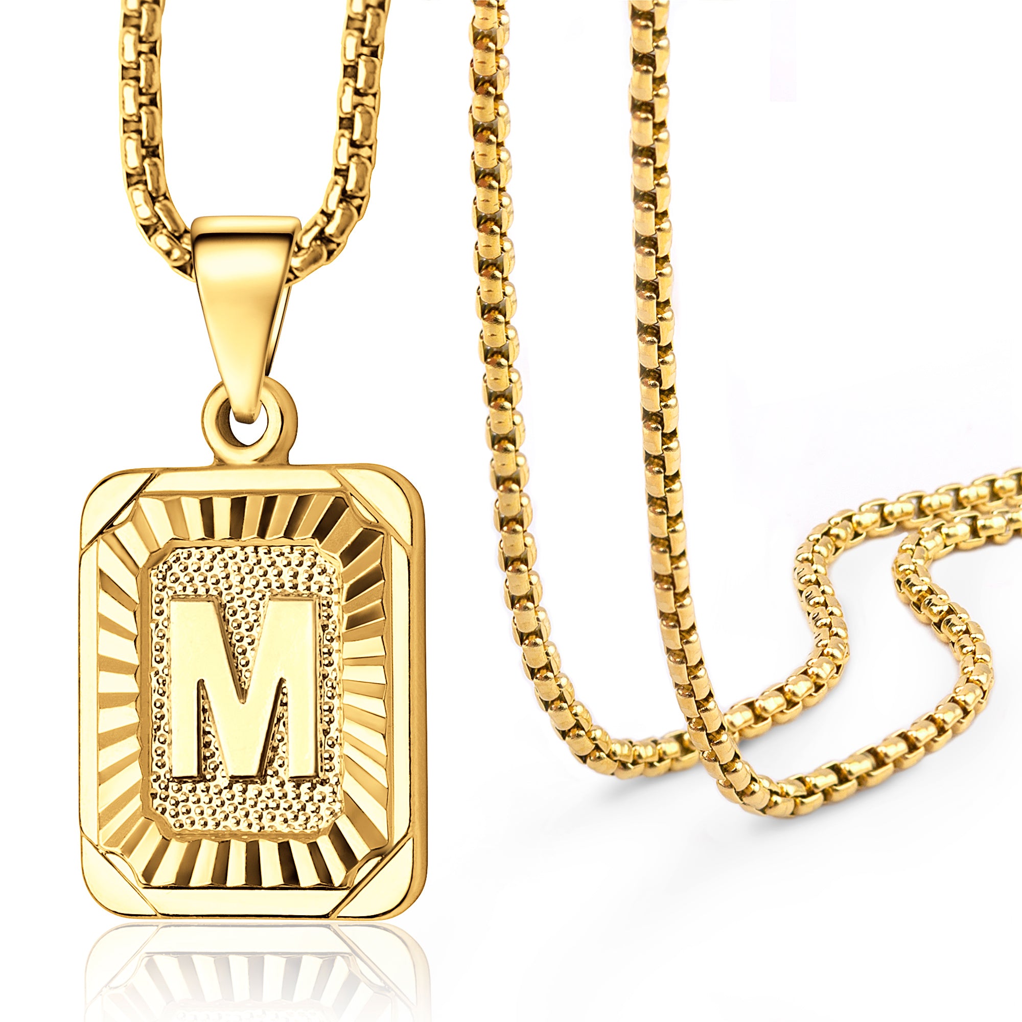 18k Gold Plated Initial Medallion Necklace