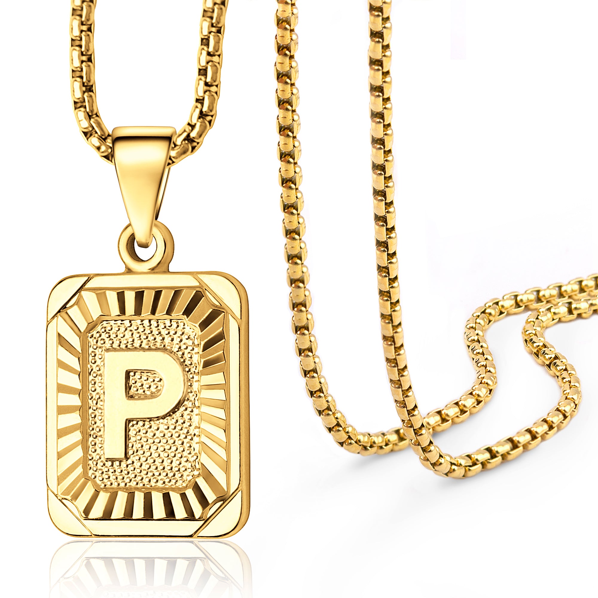 18k Gold Plated Initial Medallion Necklace