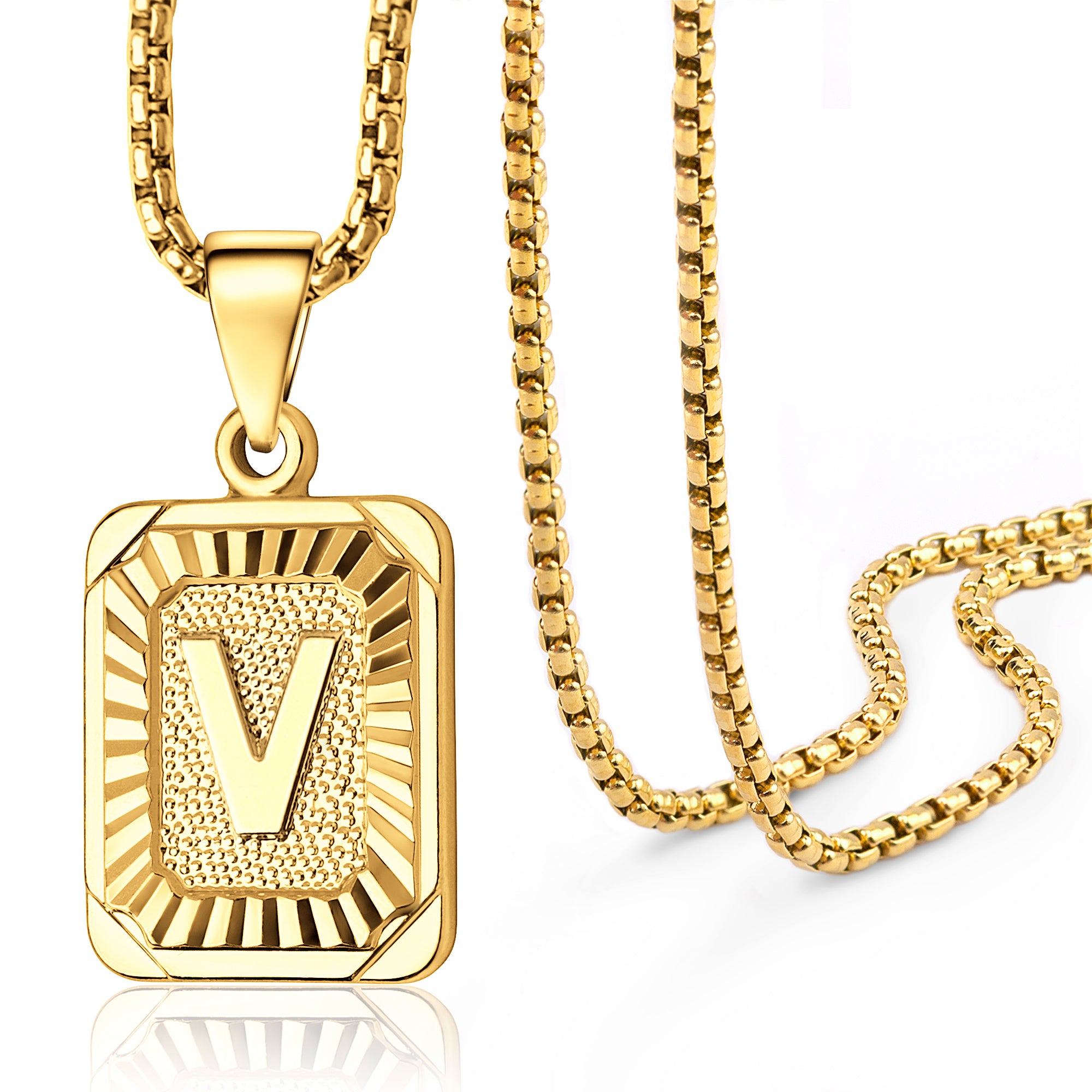 18k Gold Plated Initial Medallion Necklace