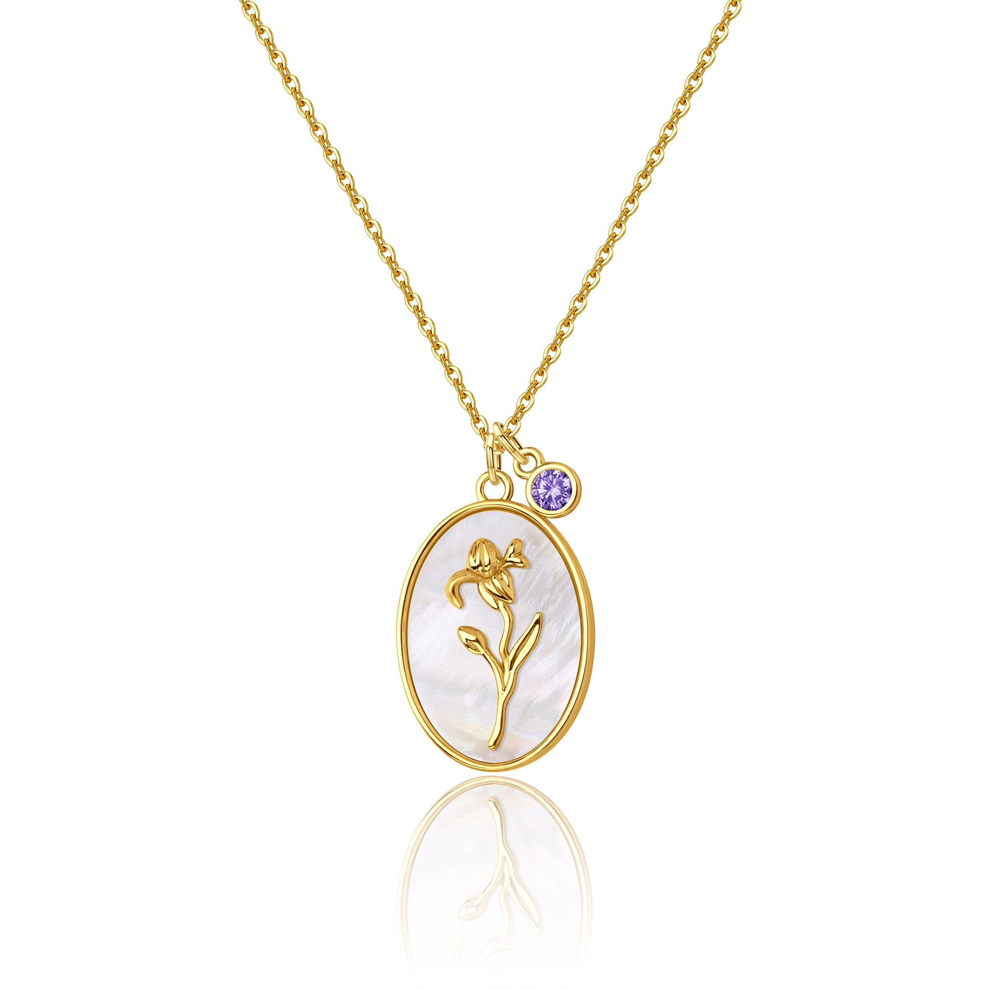 Mother of Pearl Birth Flower Necklace