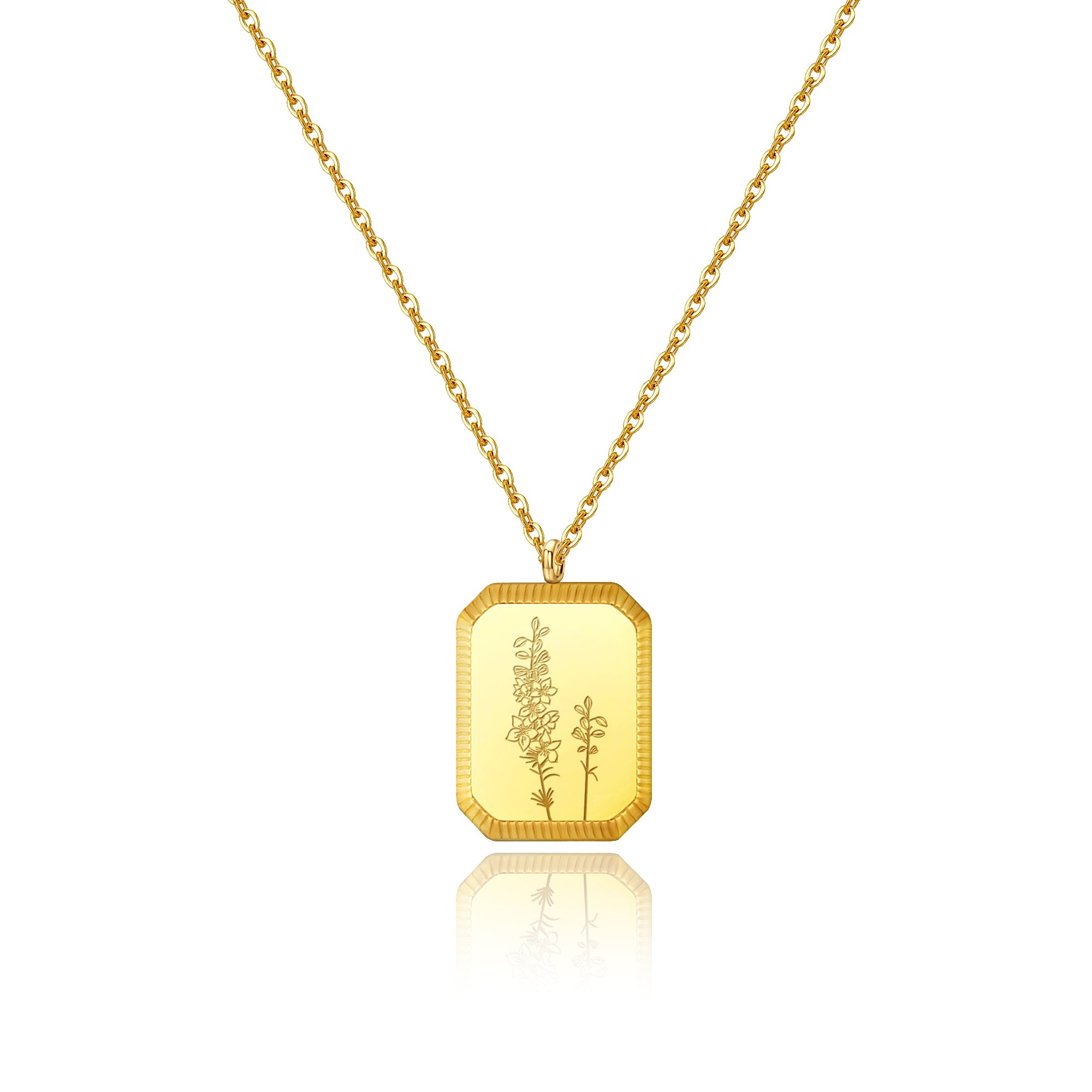 18K Gold Plated Birth Month Flower Necklace