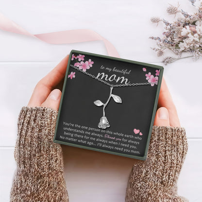 To My Beautiful Mom Rose Bracelet Jewelry and Card Set