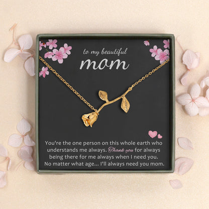 To My Beautiful Mom Rose Bracelet Jewelry and Card Set