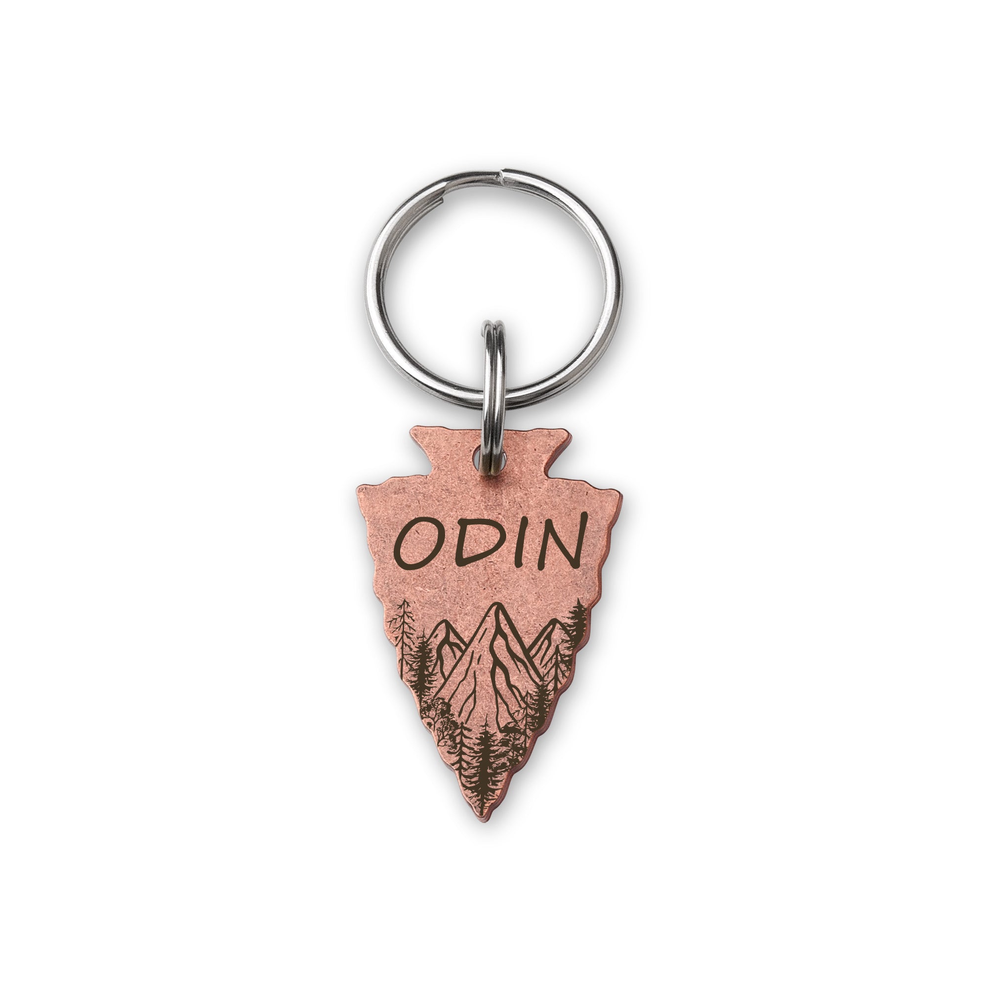Personalized Arrowhead Shaped Mountain Peak Themed Pet ID Dog Tag