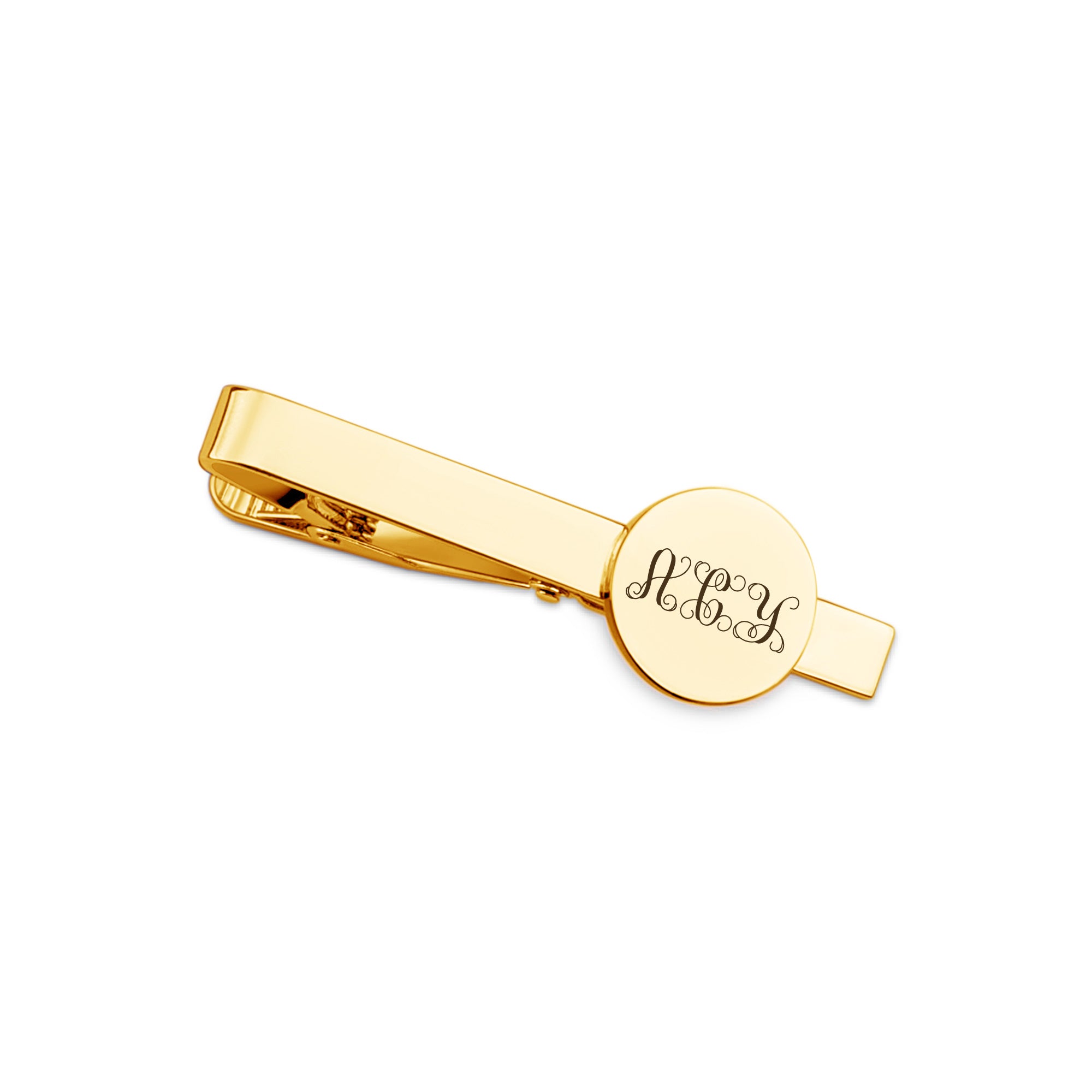 Custom Men's Monogram Engraving Brass Tie Clip