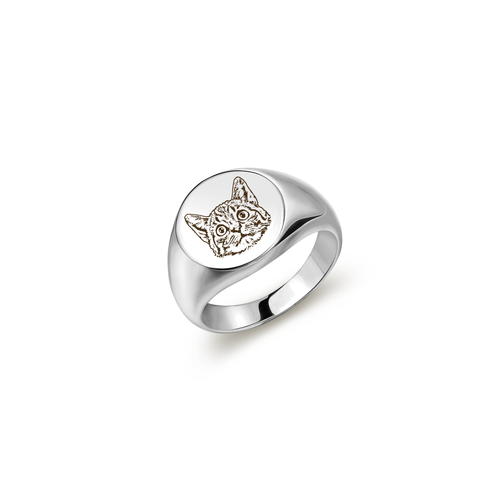 Pet Portrait Engraved Signet Ring