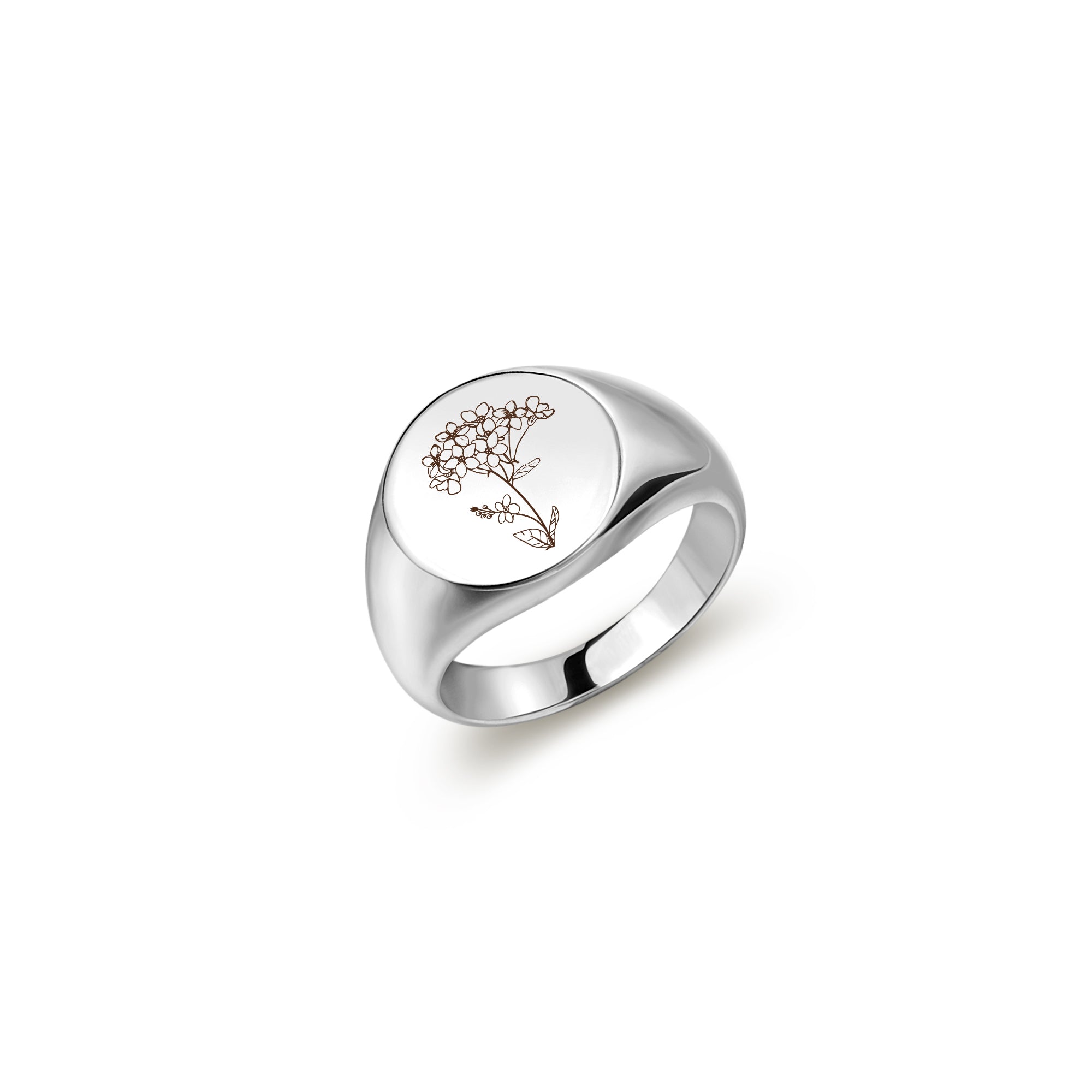 Birth Flower Signet Ring – Anavia Jewelry & Gift