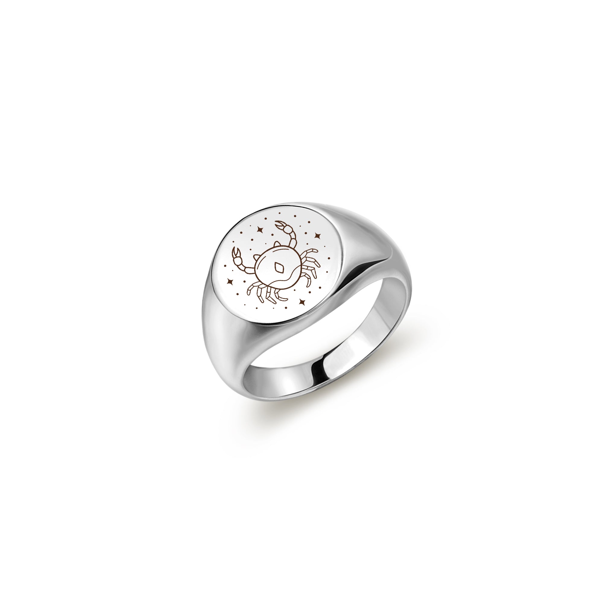 Custom Initial and Constellation Engraved Signet Ring