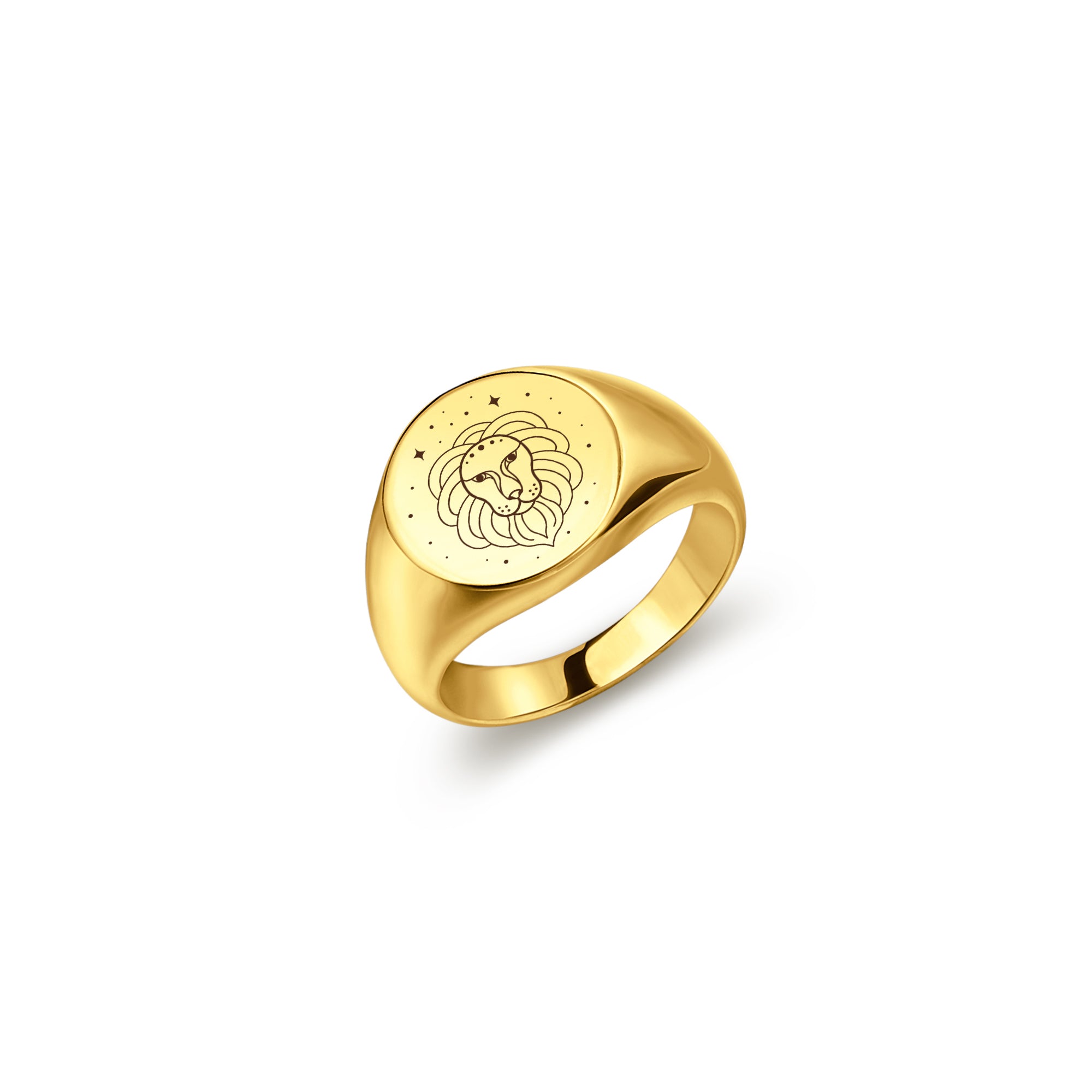 Custom Initial and Constellation Engraved Signet Ring