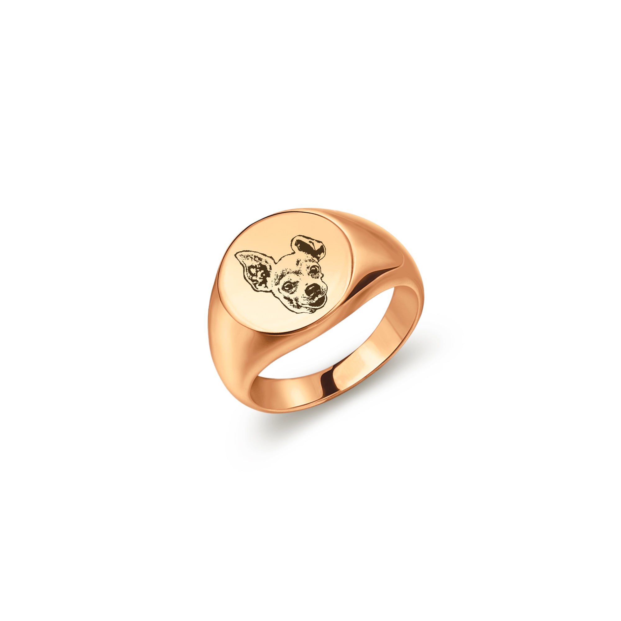 Pet Portrait Engraved Signet Ring