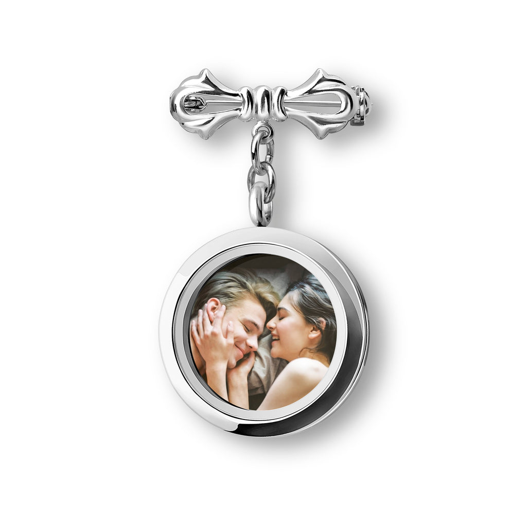 Wedding Lapel Photo Locket Pin