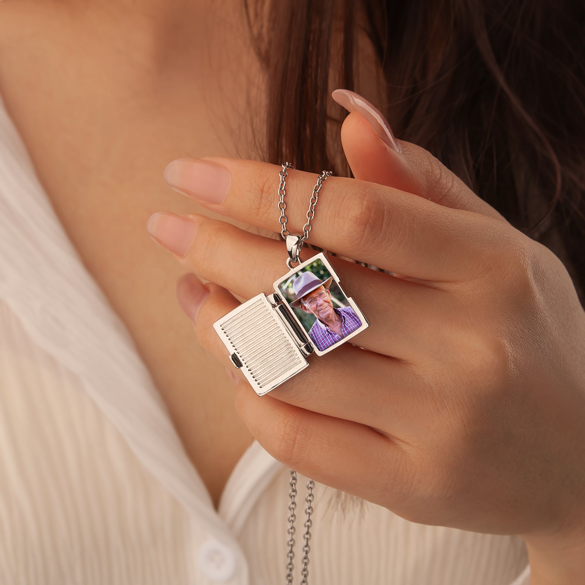 Photo Locket Book-Style Necklace