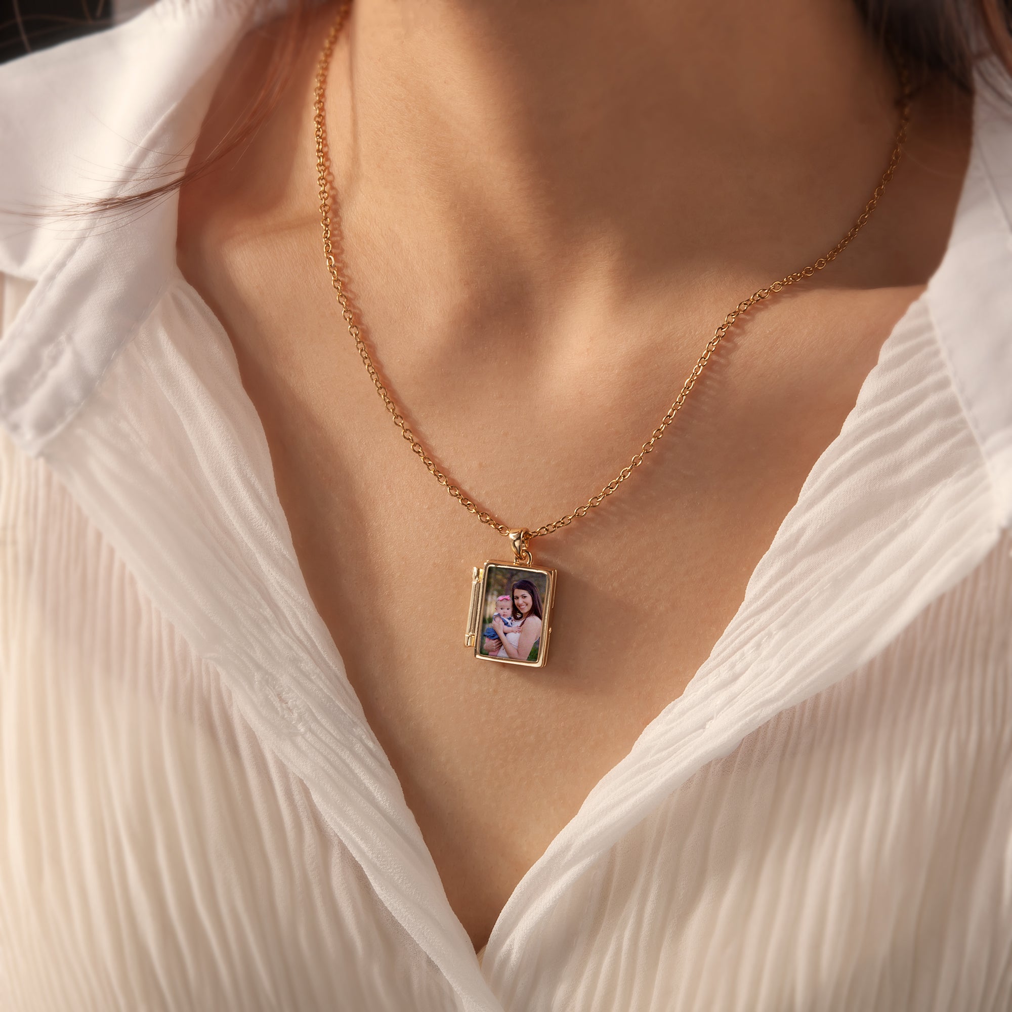Photo Locket Book-Style Necklace