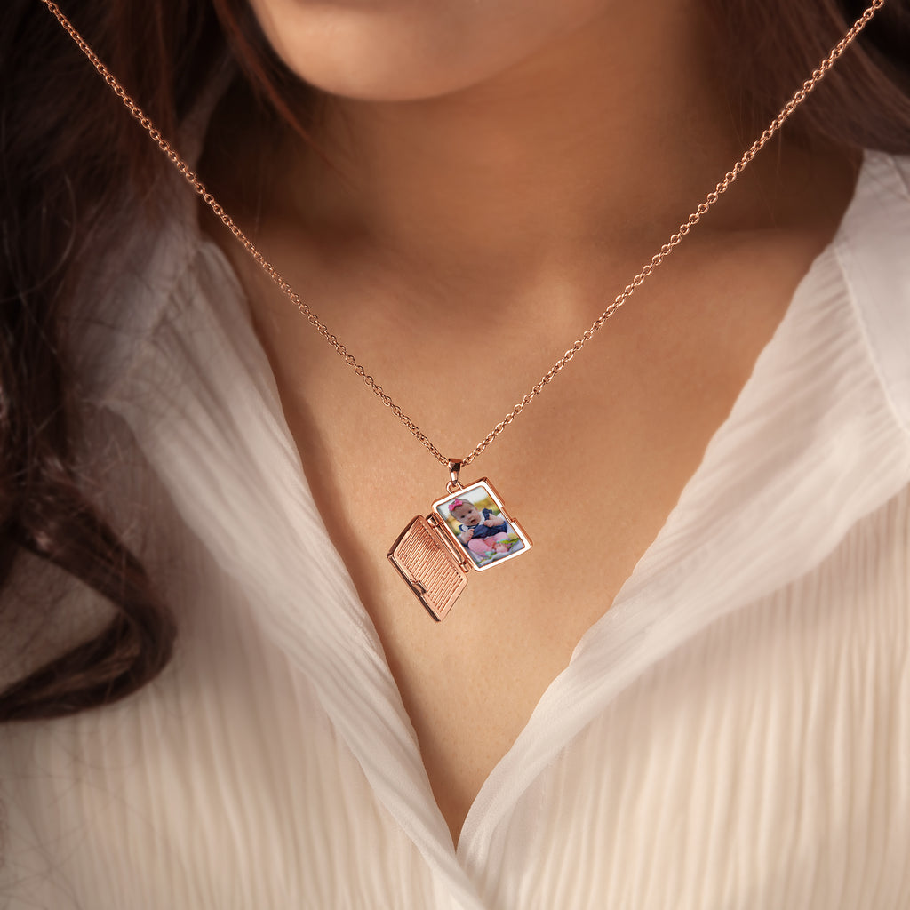 Photo Locket Book-Style Necklace