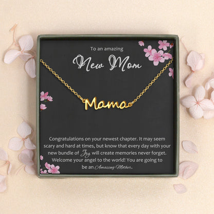 To an Amazing New Mom Mama Necklace Gift Set