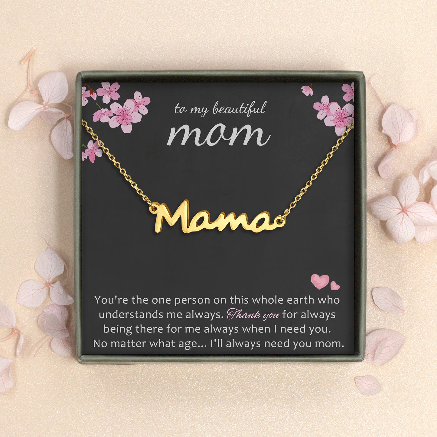 "To my Beautiful Mom" Mama Necklace Gift Set