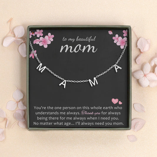 "To my Beautiful Mom" Mama Necklace Gift Set