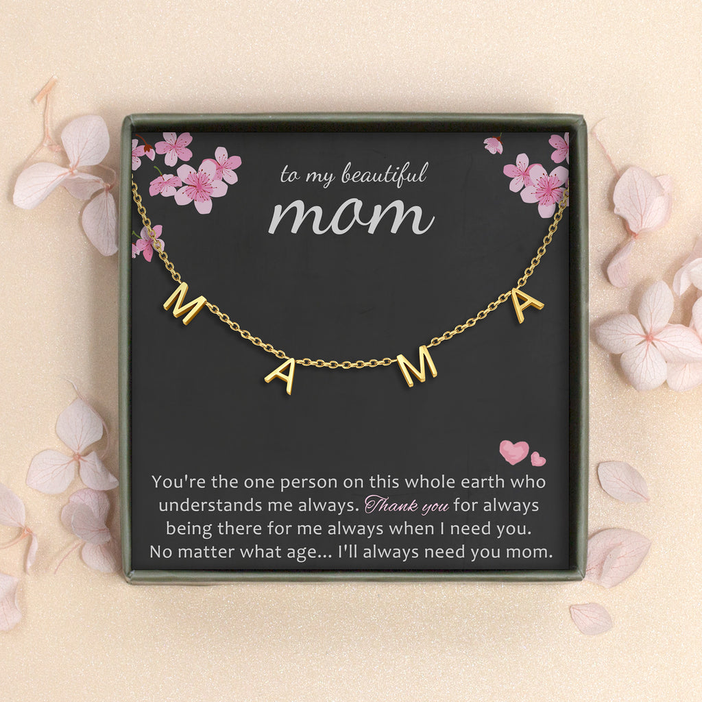 To my Beautiful Mom MAMA Necklace