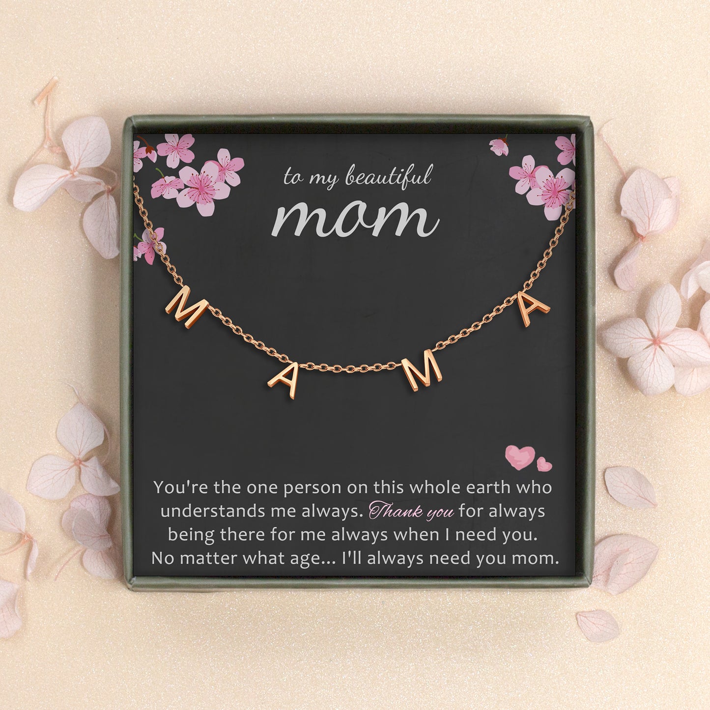 "To my Beautiful Mom" Mama Necklace Gift Set