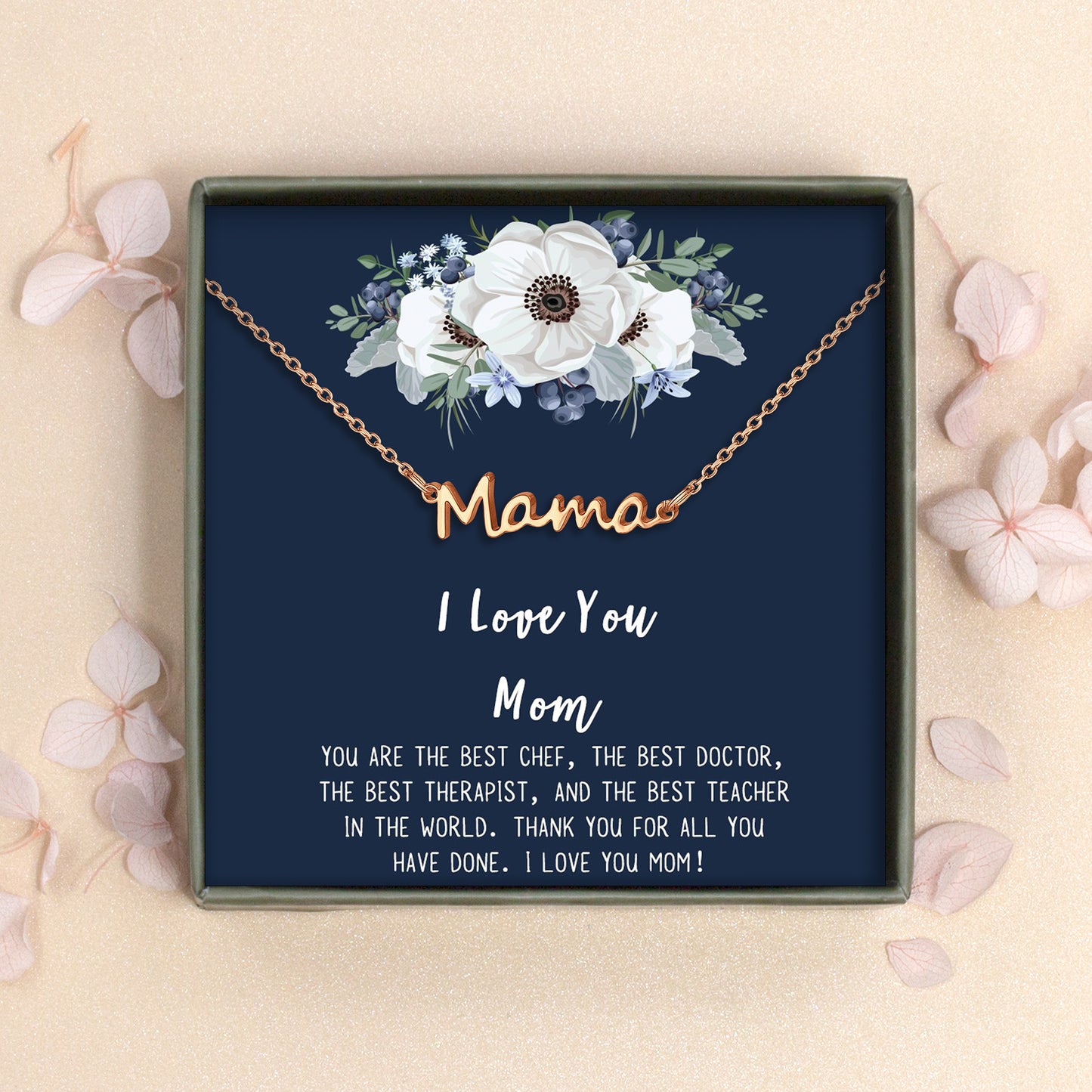 "I Love You Mom" Mama Necklace Gift Set