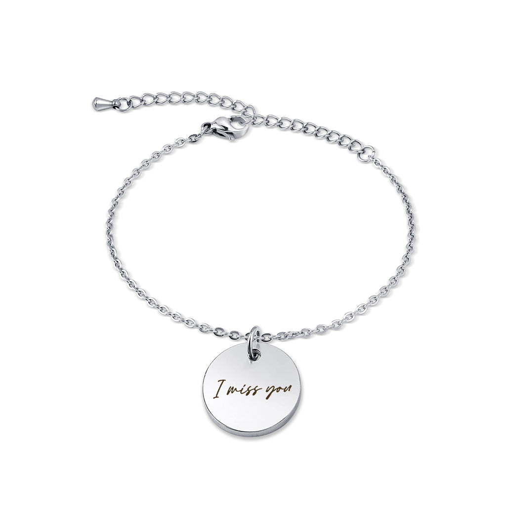 Personalized Actual Fingerprint Stainless Steel Charm Bracelet