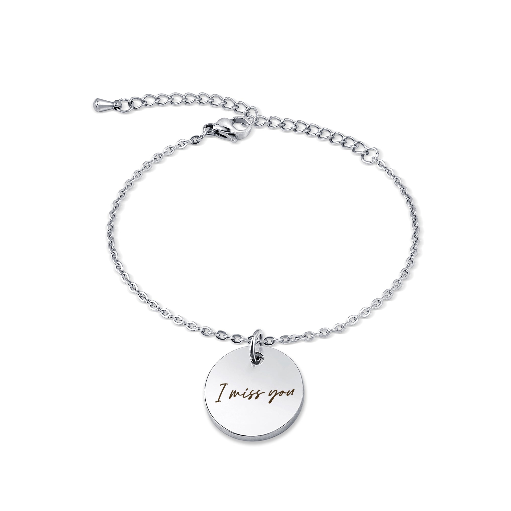 Personalized Actual Fingerprint Stainless Steel Charm Bracelet
