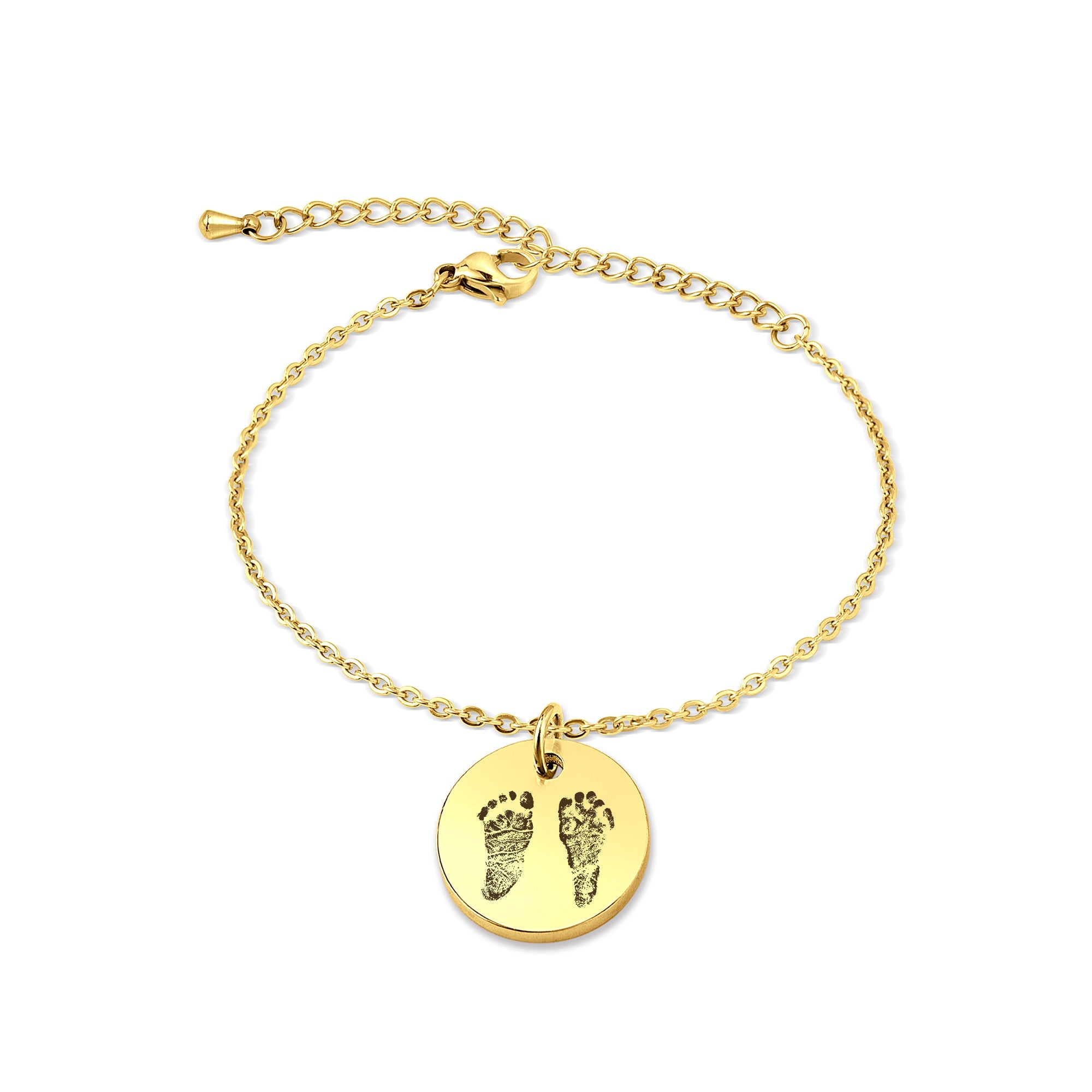 Personalized Actual Fingerprint Stainless Steel Charm Bracelet