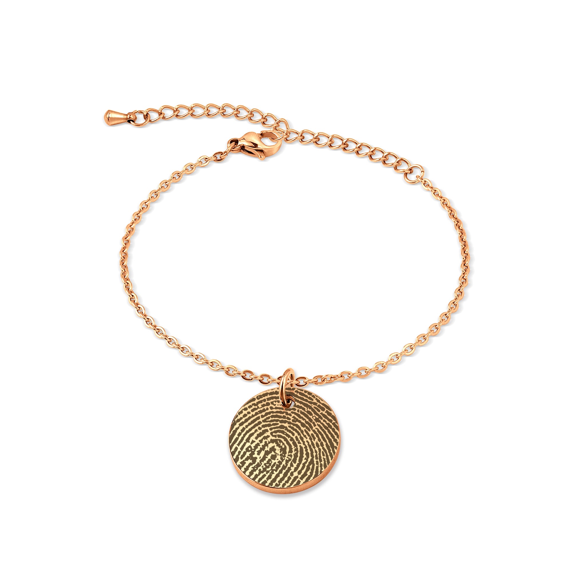 Personalized Actual Fingerprint Stainless Steel Charm Bracelet