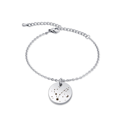 Personalized Constellation Stainless Steel Charm Bracelet