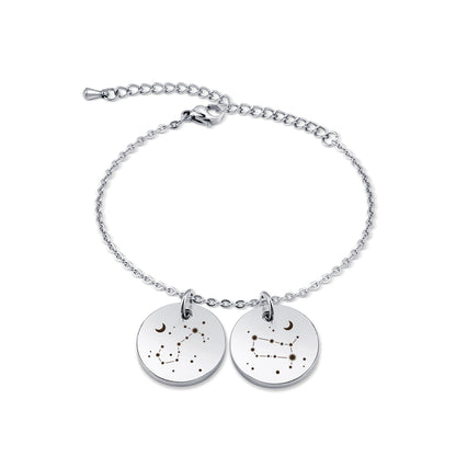 Personalized Constellation Stainless Steel Charm Bracelet