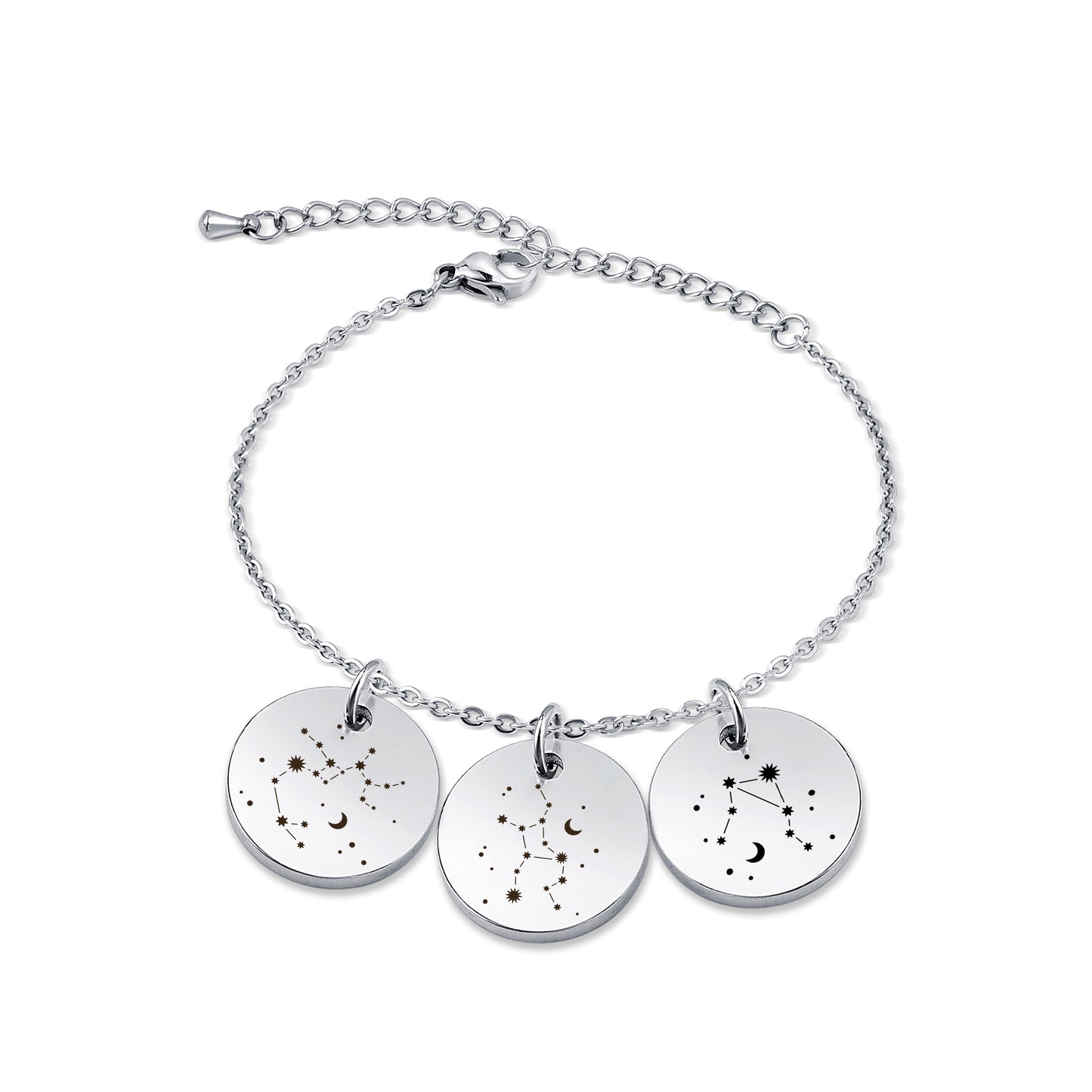 Personalized Constellation Stainless Steel Charm Bracelet