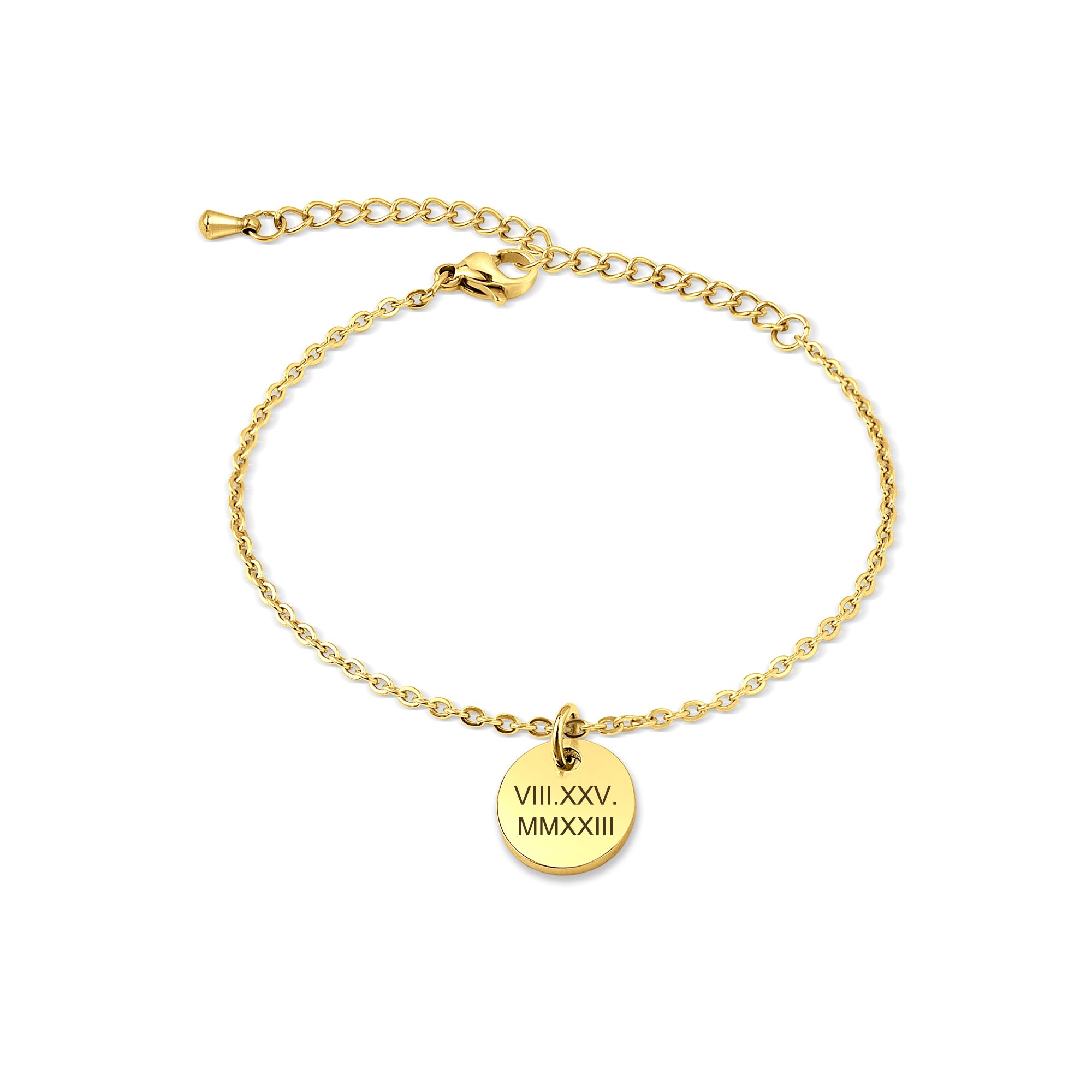 Custom Text Mini Charm Stainless Steel Bracelet