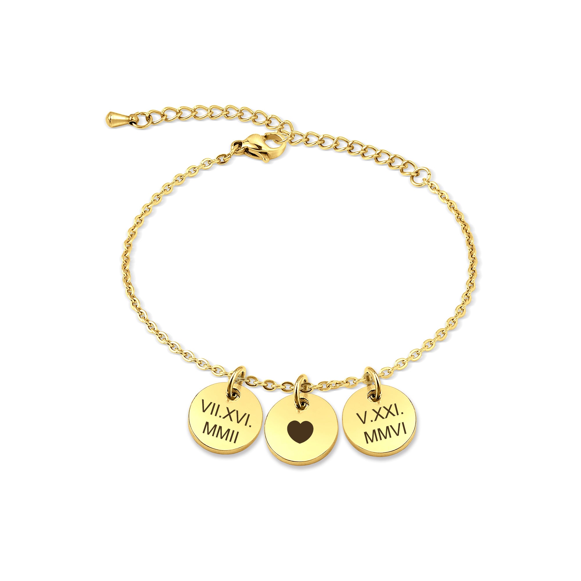 Custom Text Mini Charm Stainless Steel Bracelet