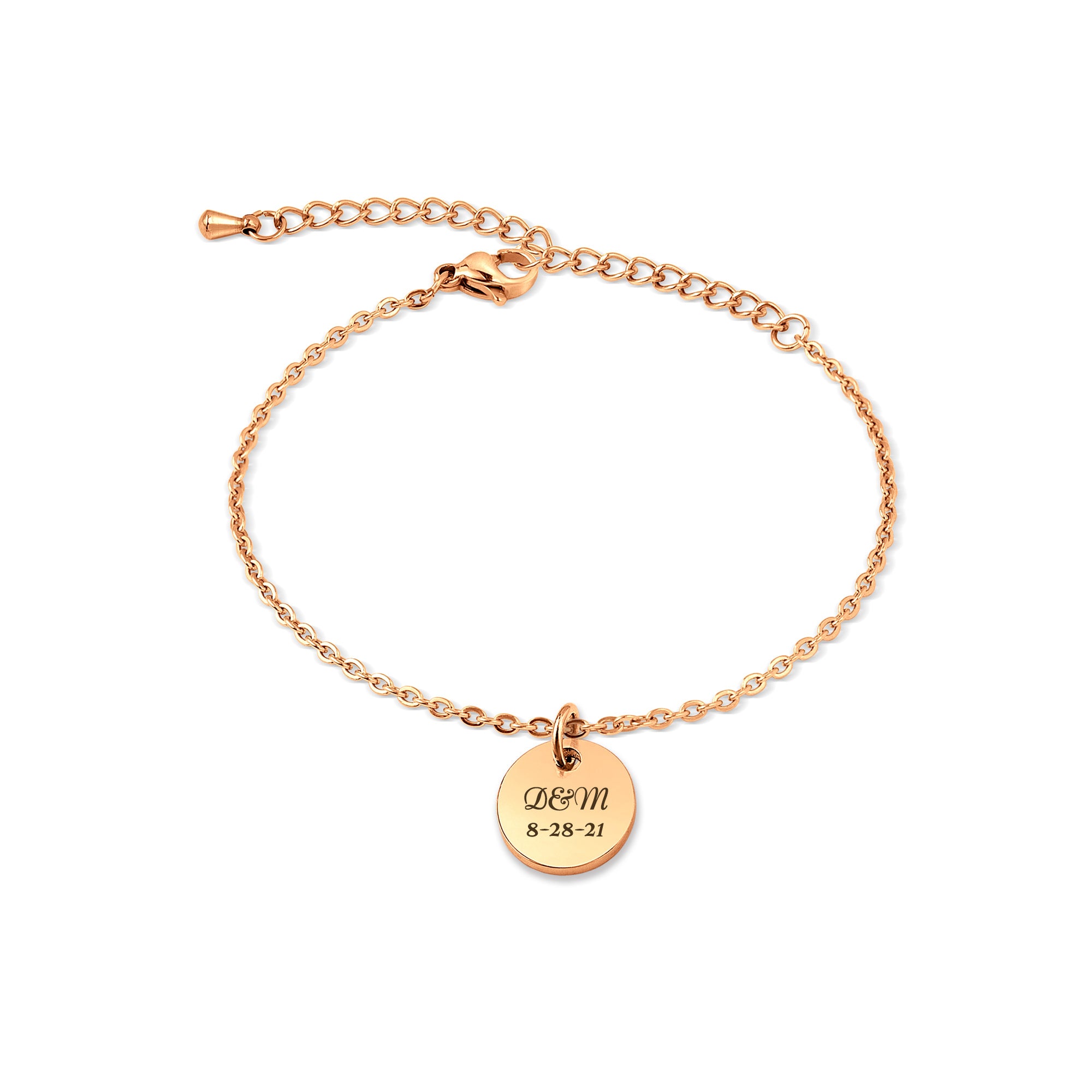 Custom Text Mini Charm Stainless Steel Bracelet