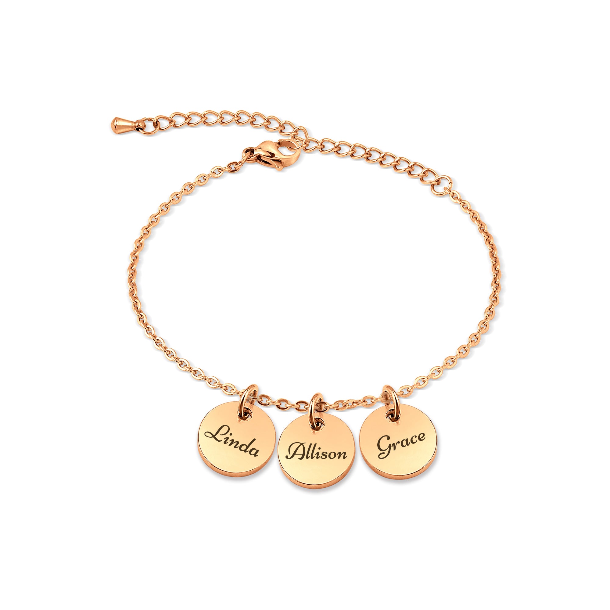 Custom Text Mini Charm Stainless Steel Bracelet