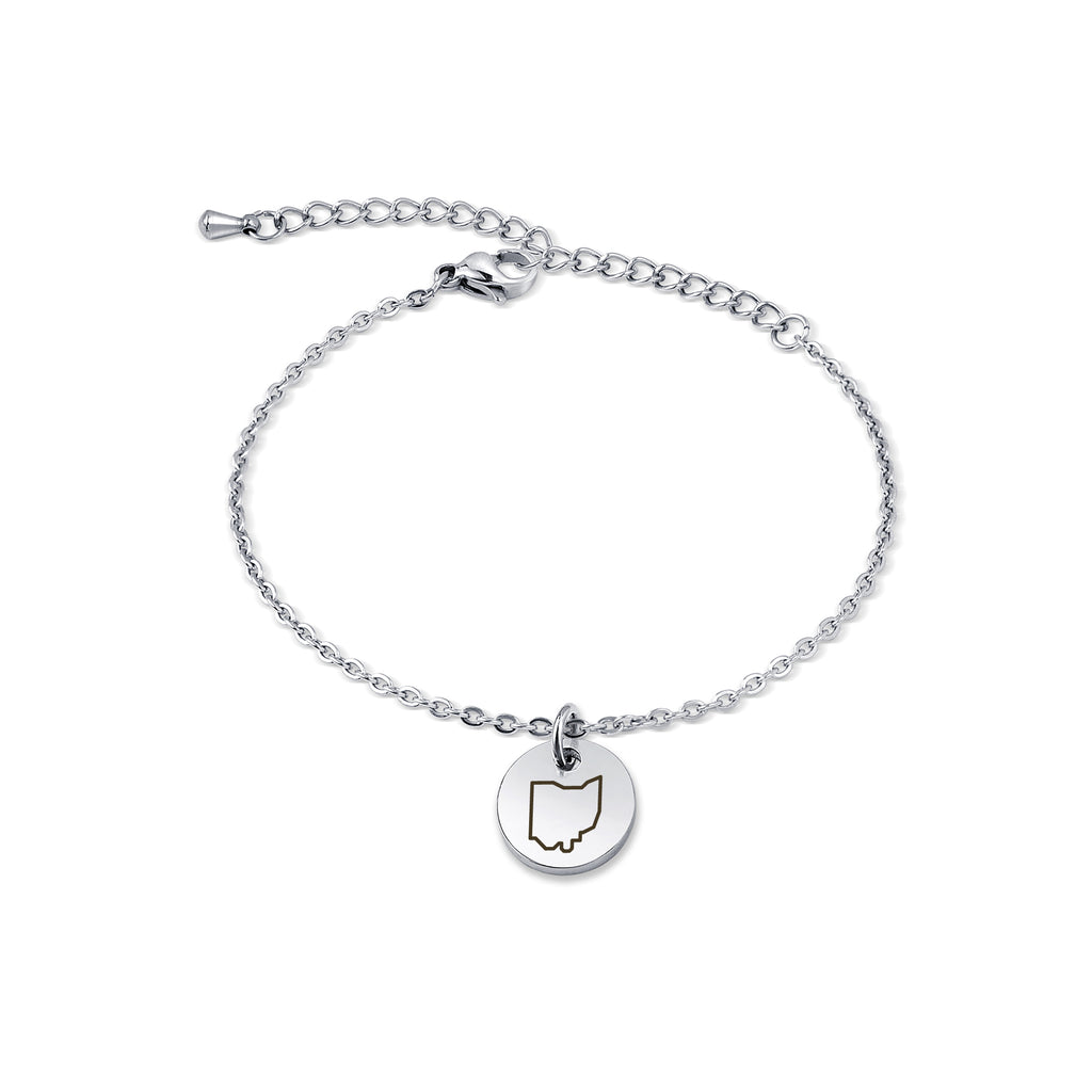 Custom Long Distance Mini Charm Stainless Steel Bracelet