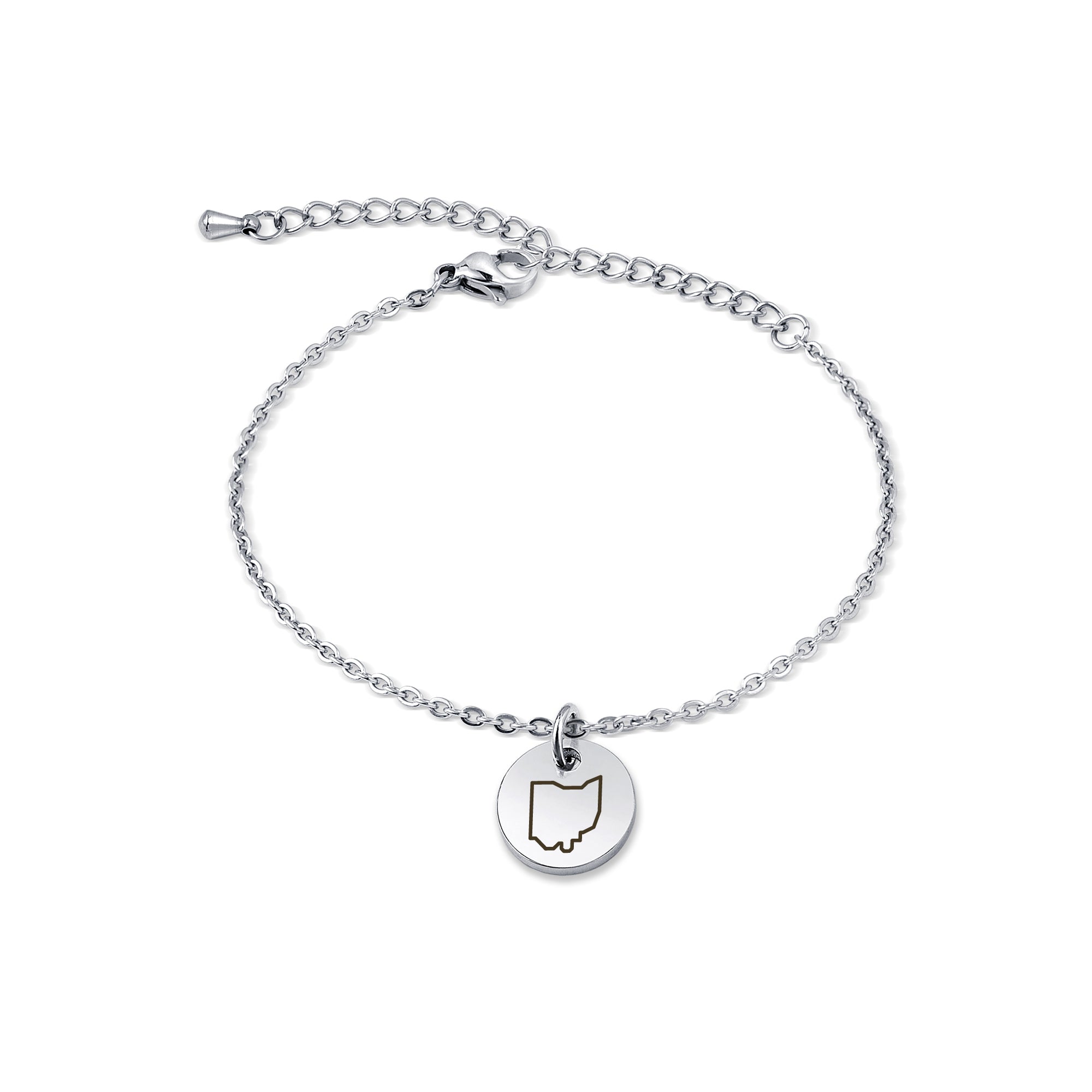 Custom Long Distance Mini Charm Stainless Steel Bracelet