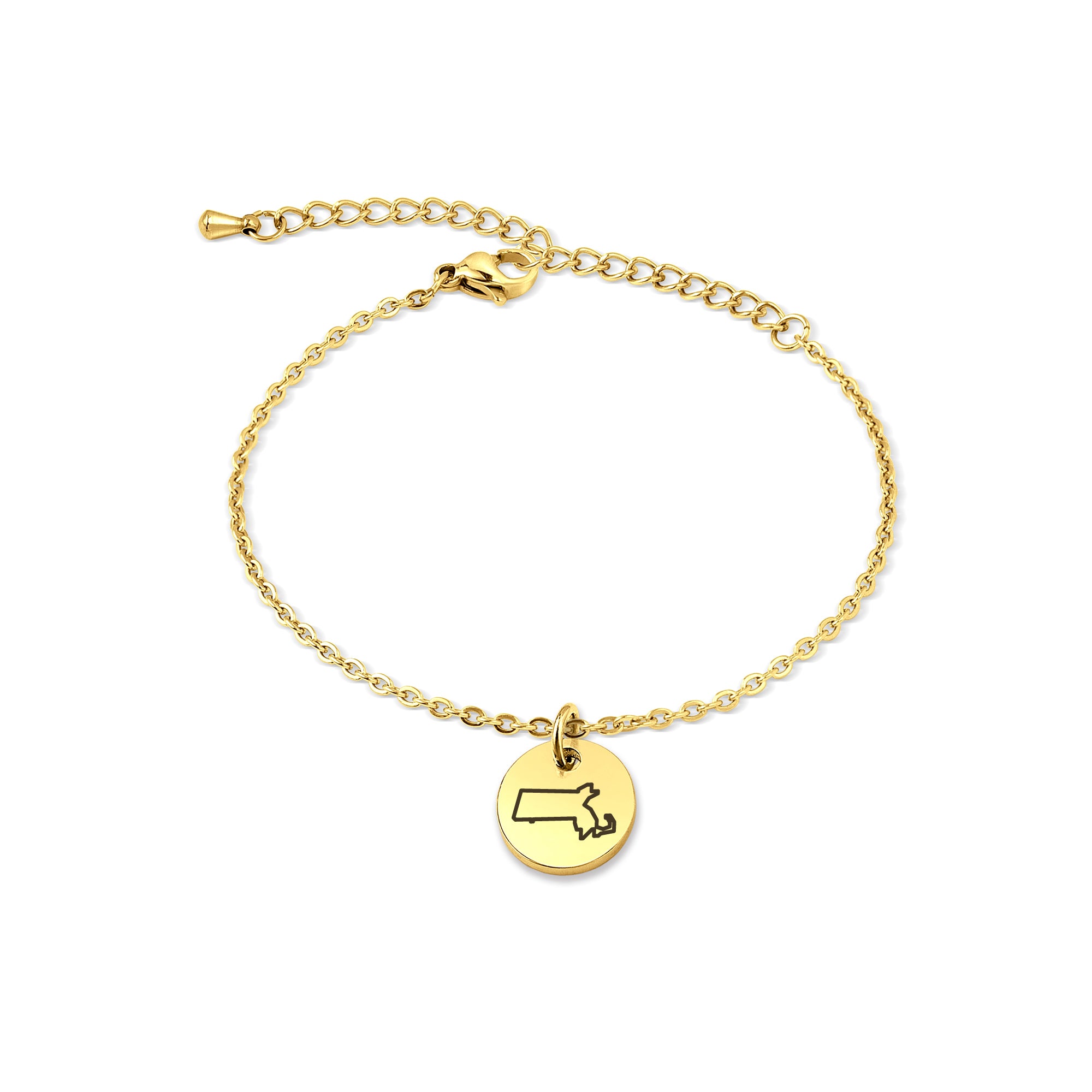 Custom Long Distance Mini Charm Stainless Steel Bracelet