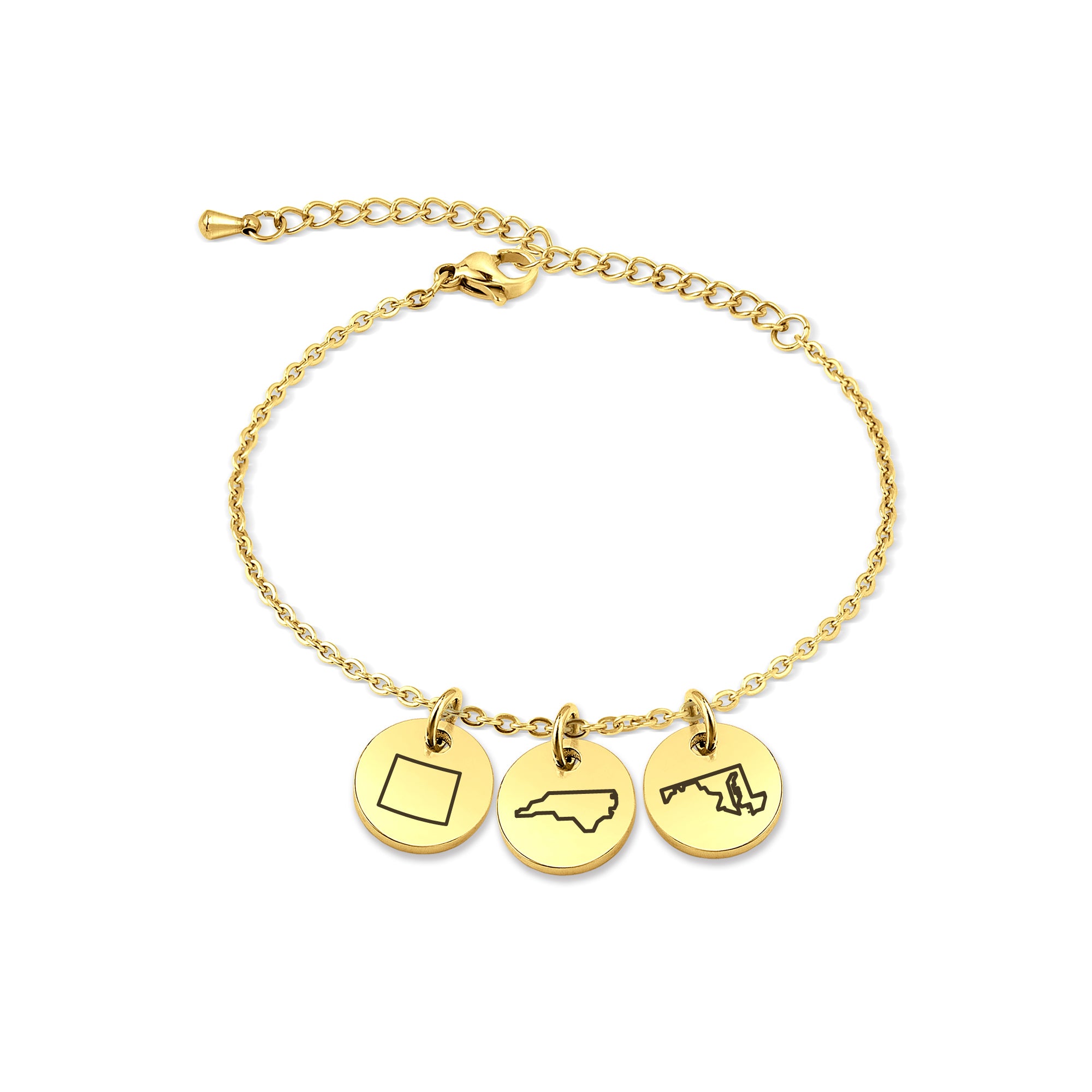 Custom Long Distance Mini Charm Stainless Steel Bracelet