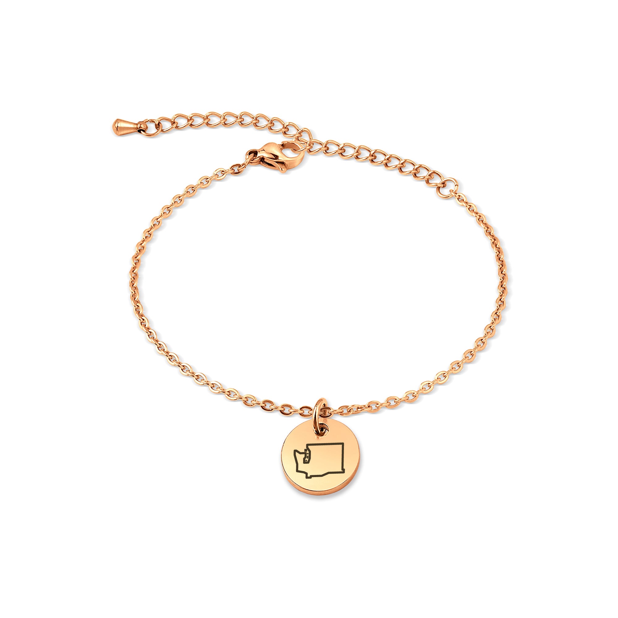 Custom Long Distance Mini Charm Stainless Steel Bracelet