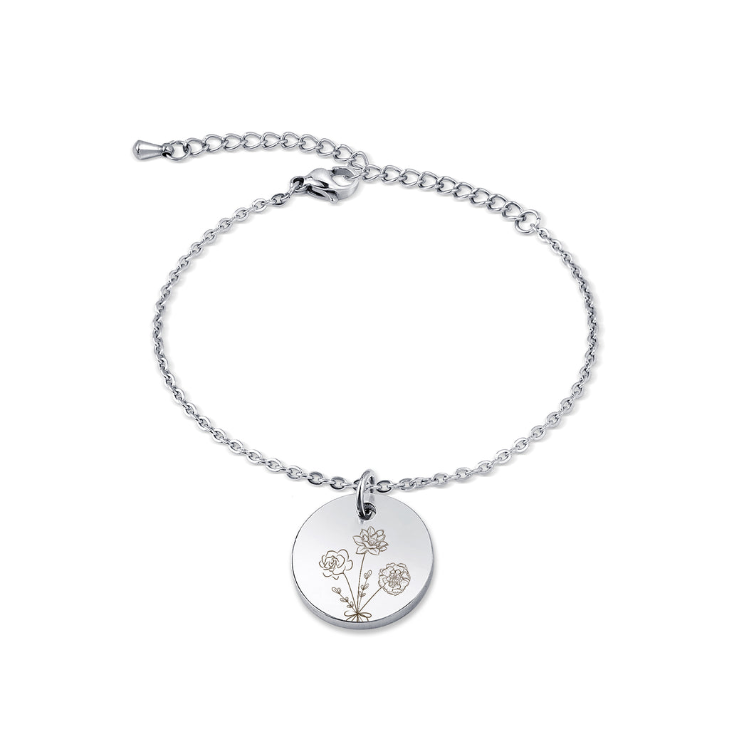 Custom Build Your Own Bouquet Charm Stainless Steel Bracelet