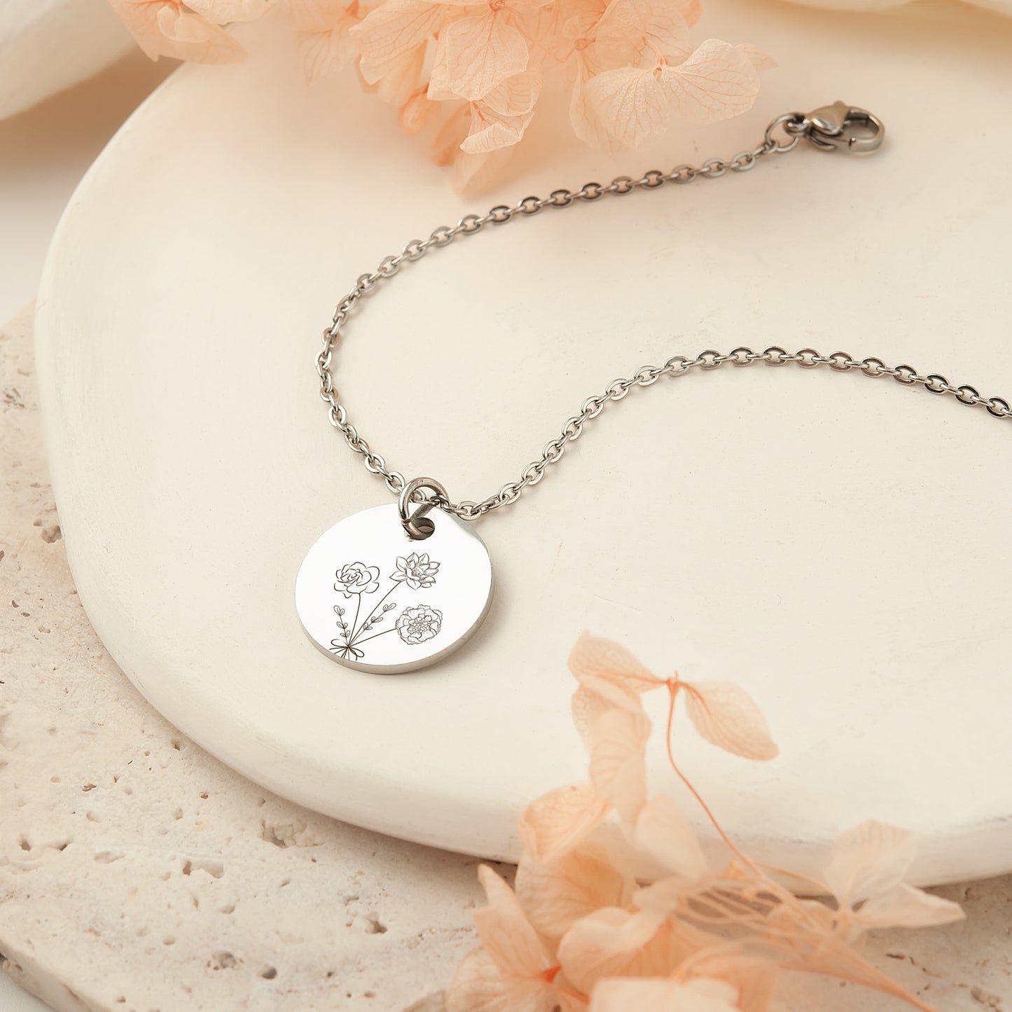 Custom Build Your Own Bouquet Charm Stainless Steel Bracelet