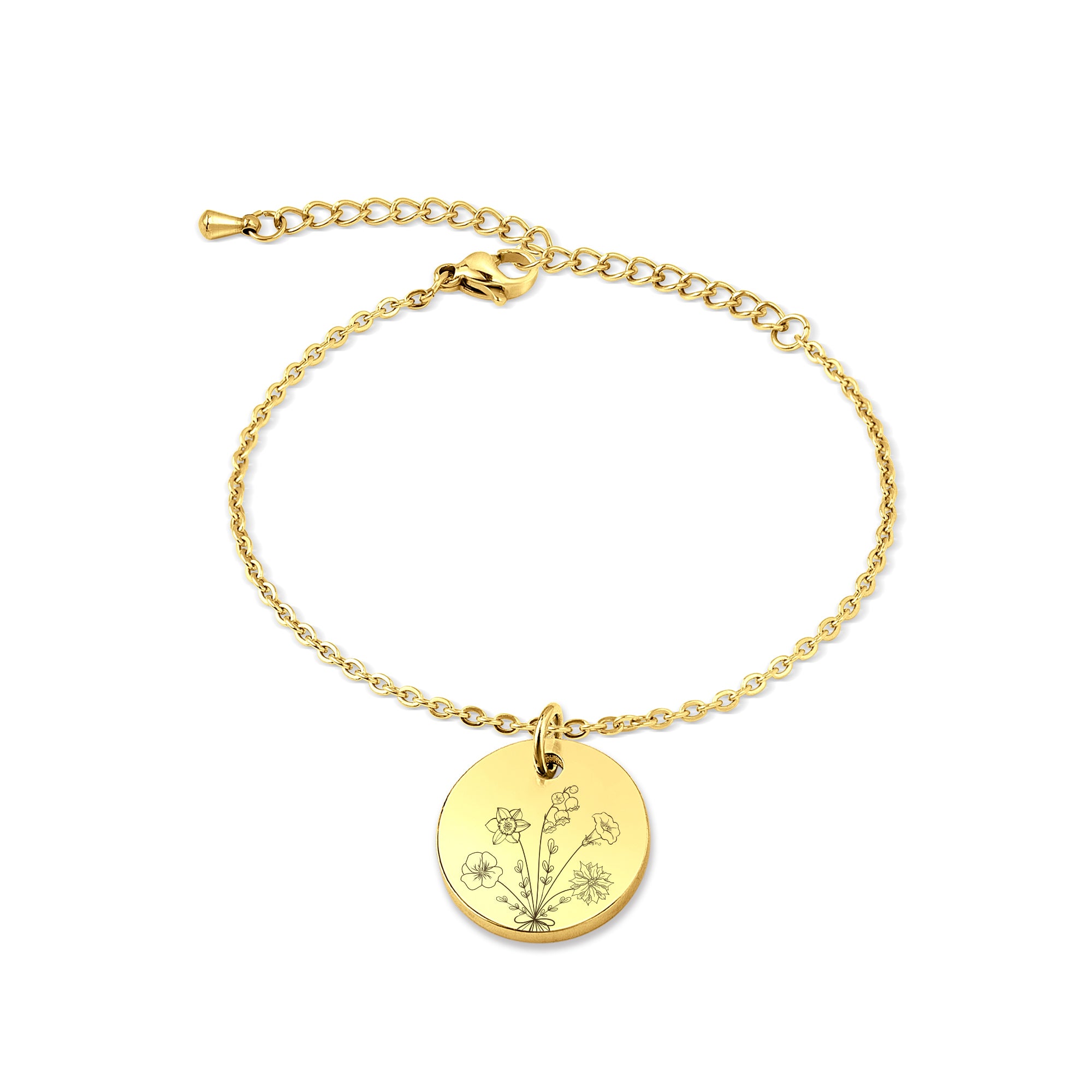 Custom Build Your Own Bouquet Charm Stainless Steel Bracelet