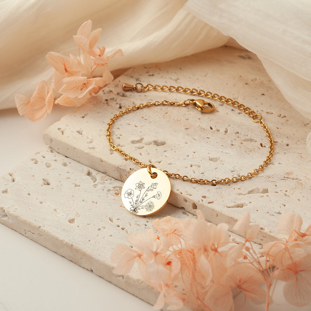 Custom Build Your Own Bouquet Charm Stainless Steel Bracelet
