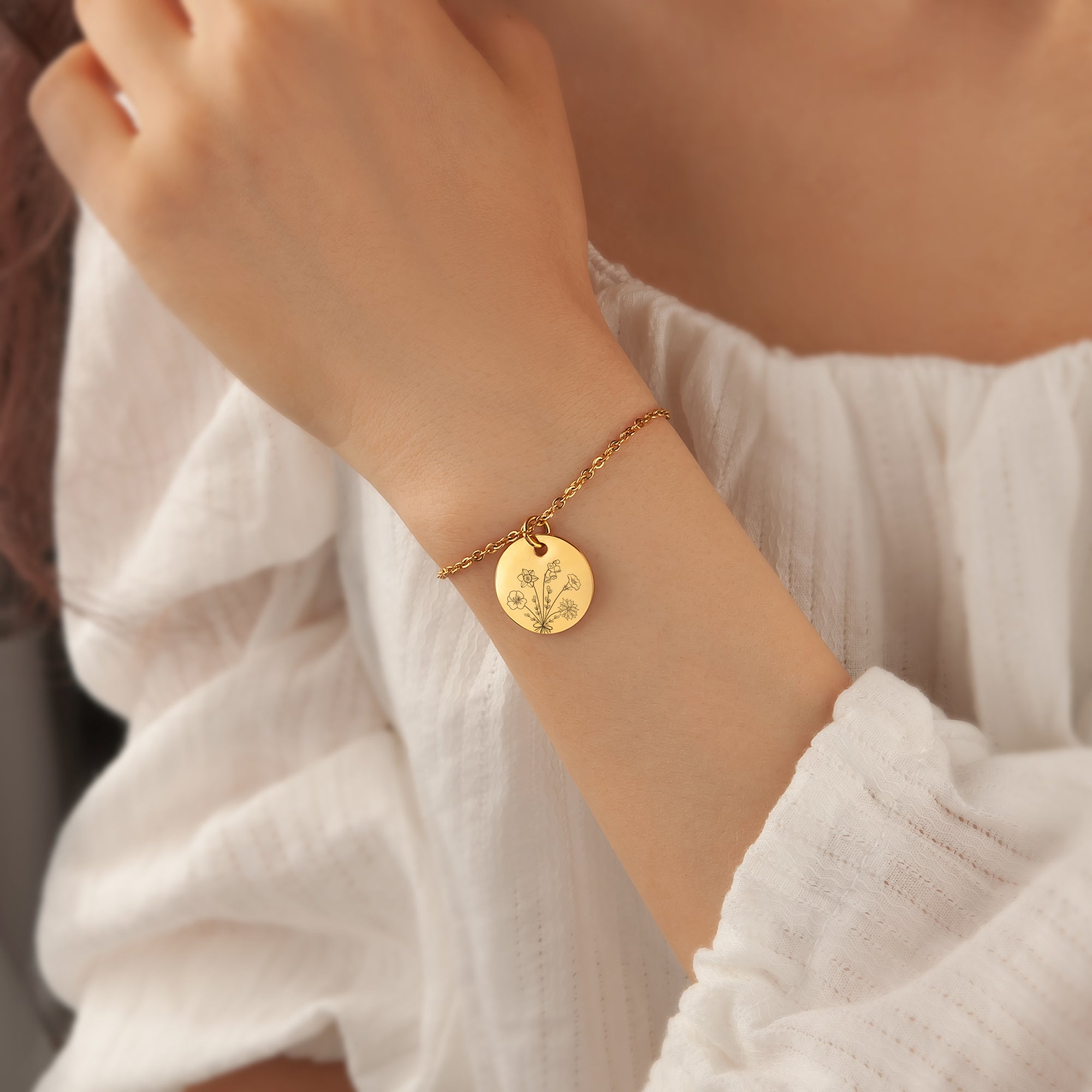 Custom Build Your Own Bouquet Charm Stainless Steel Bracelet