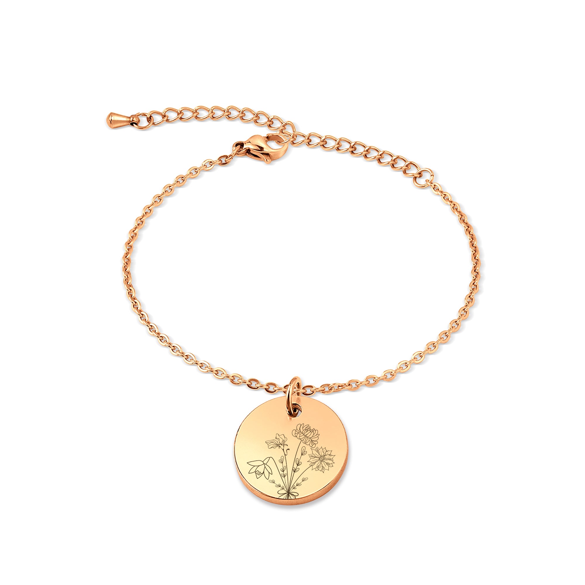 Custom Build Your Own Bouquet Charm Stainless Steel Bracelet