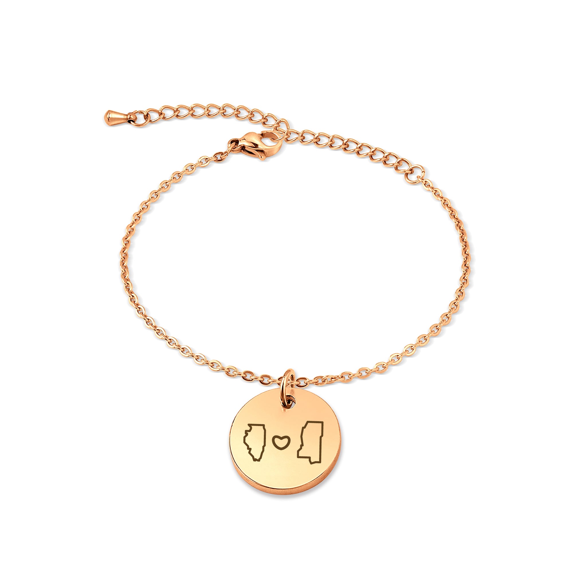Long Distance State Charm Bracelet