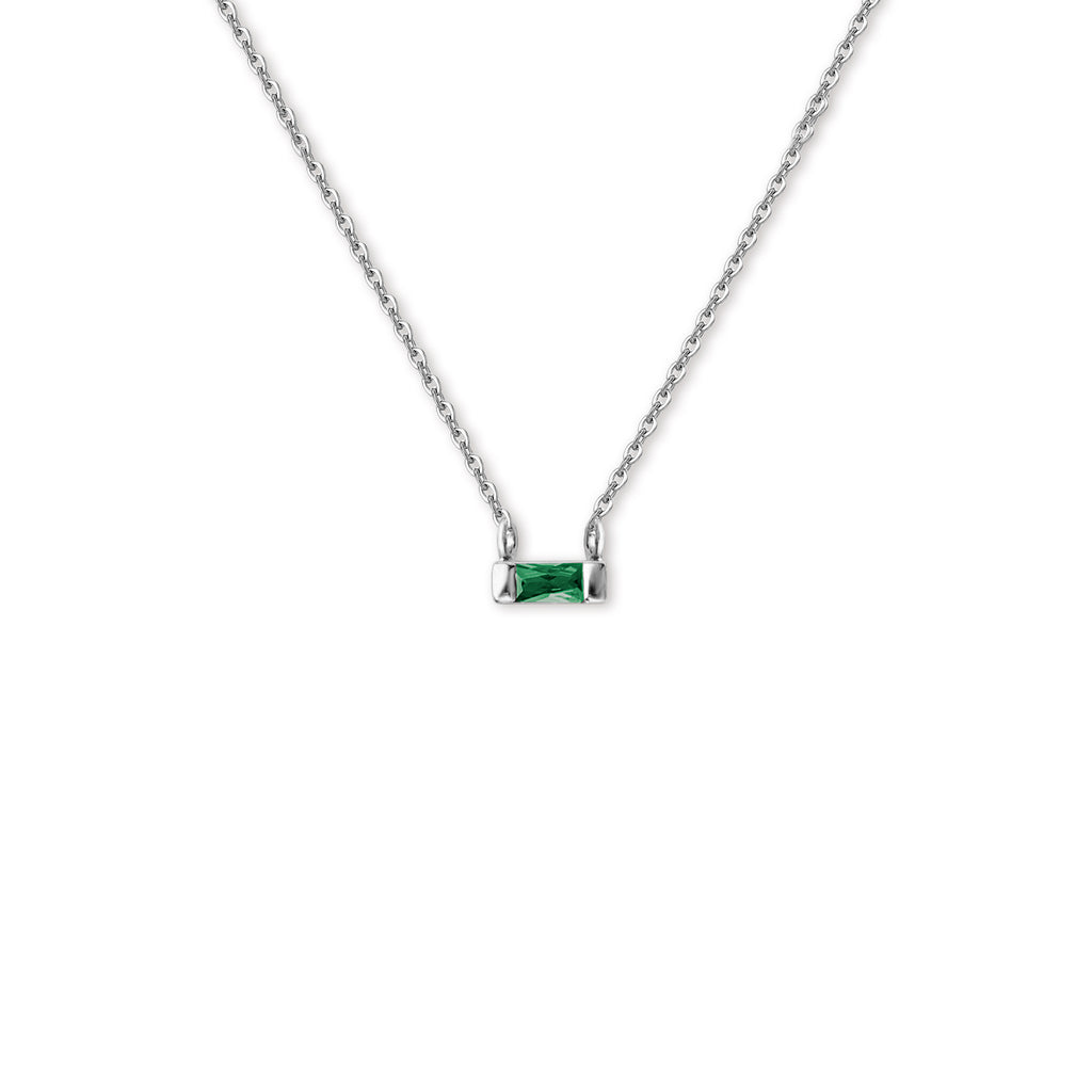 Birthstone Baguette Bar Necklace