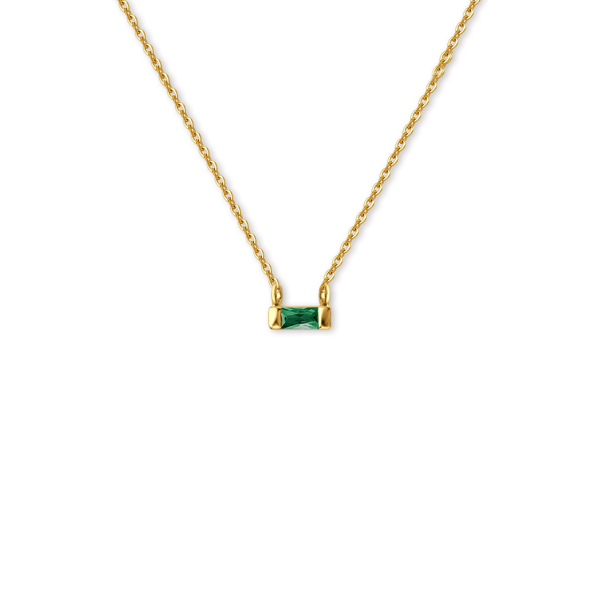 Birthstone Baguette Bar Necklace