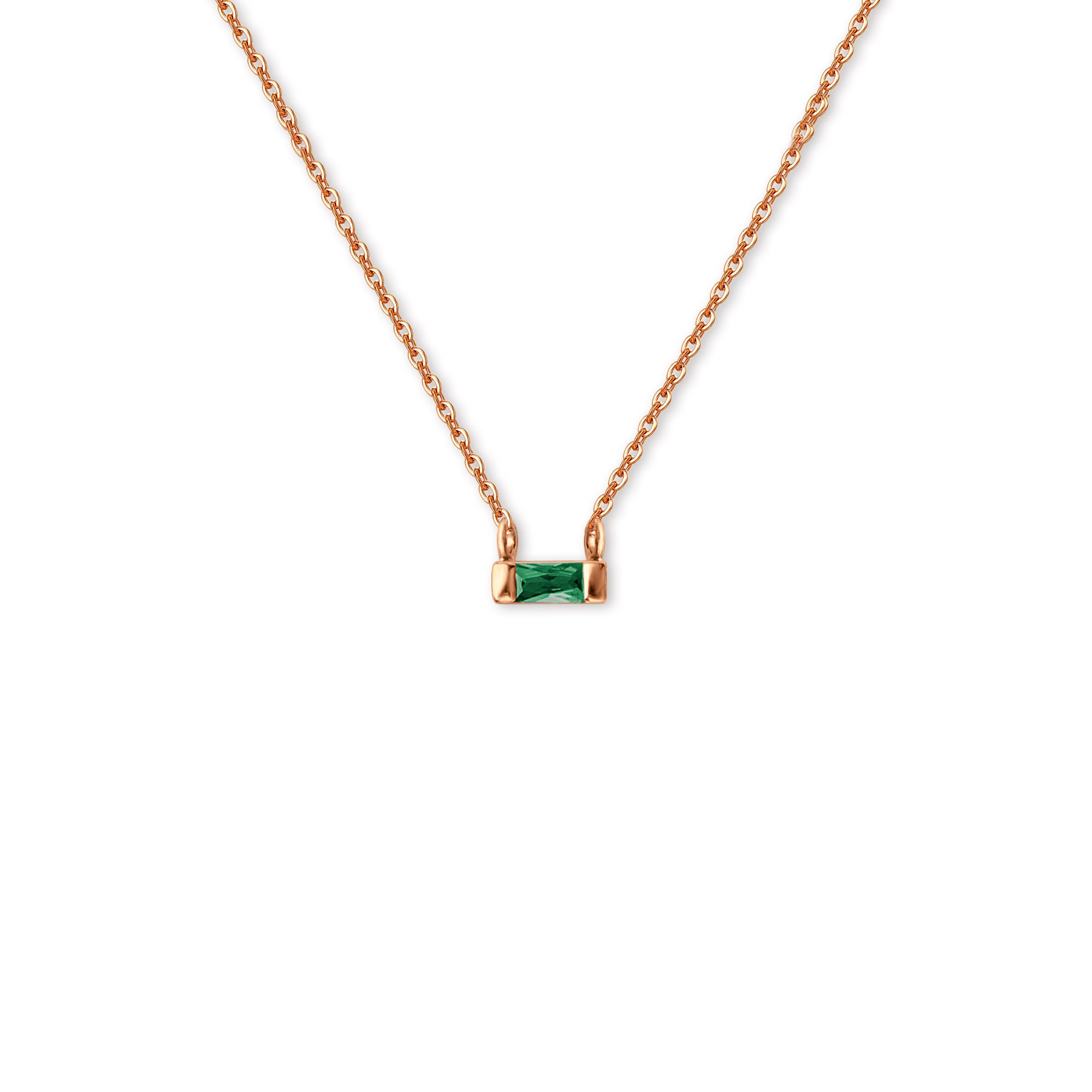 Birthstone Baguette Bar Necklace